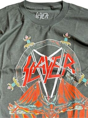 Slayer Graphic T Shirt Men M Black Band Tee Demon Print Metal Rock Streetwear